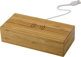 Bamboo wireless charger and clock