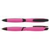 CURVY SOLID ballpen with solid coloured barrel and black clip 